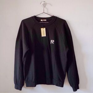 Ragdoll LA Black Crewneck Sweatshirt Logo Embroidery Size L NWT Minimalist